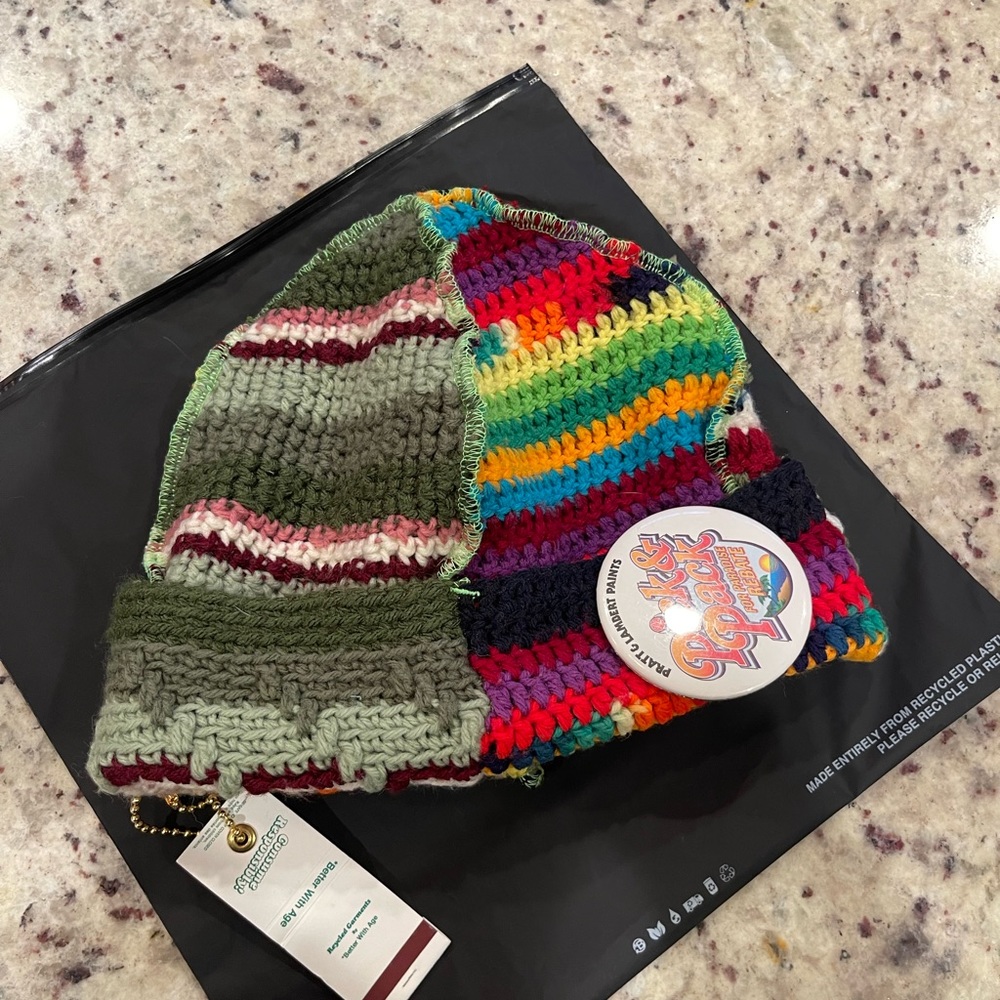 Better With Age knitted beanie.